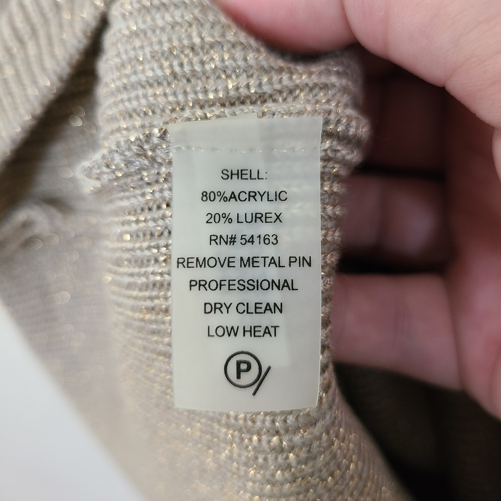 Calvin Klein Gold Pin Ribbed Knit M Sweater Dress Vanilla Lux Winter Baddie NWT‎ - Picture 8 of 10